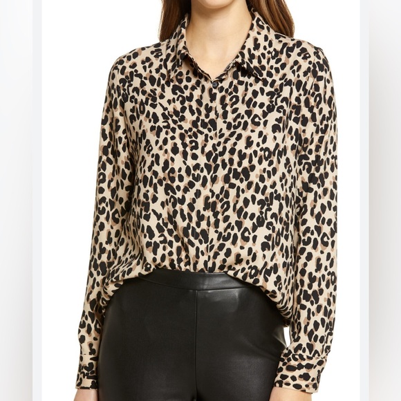 Halogen Button Down Long Sleeve Top - Picture 1 of 4